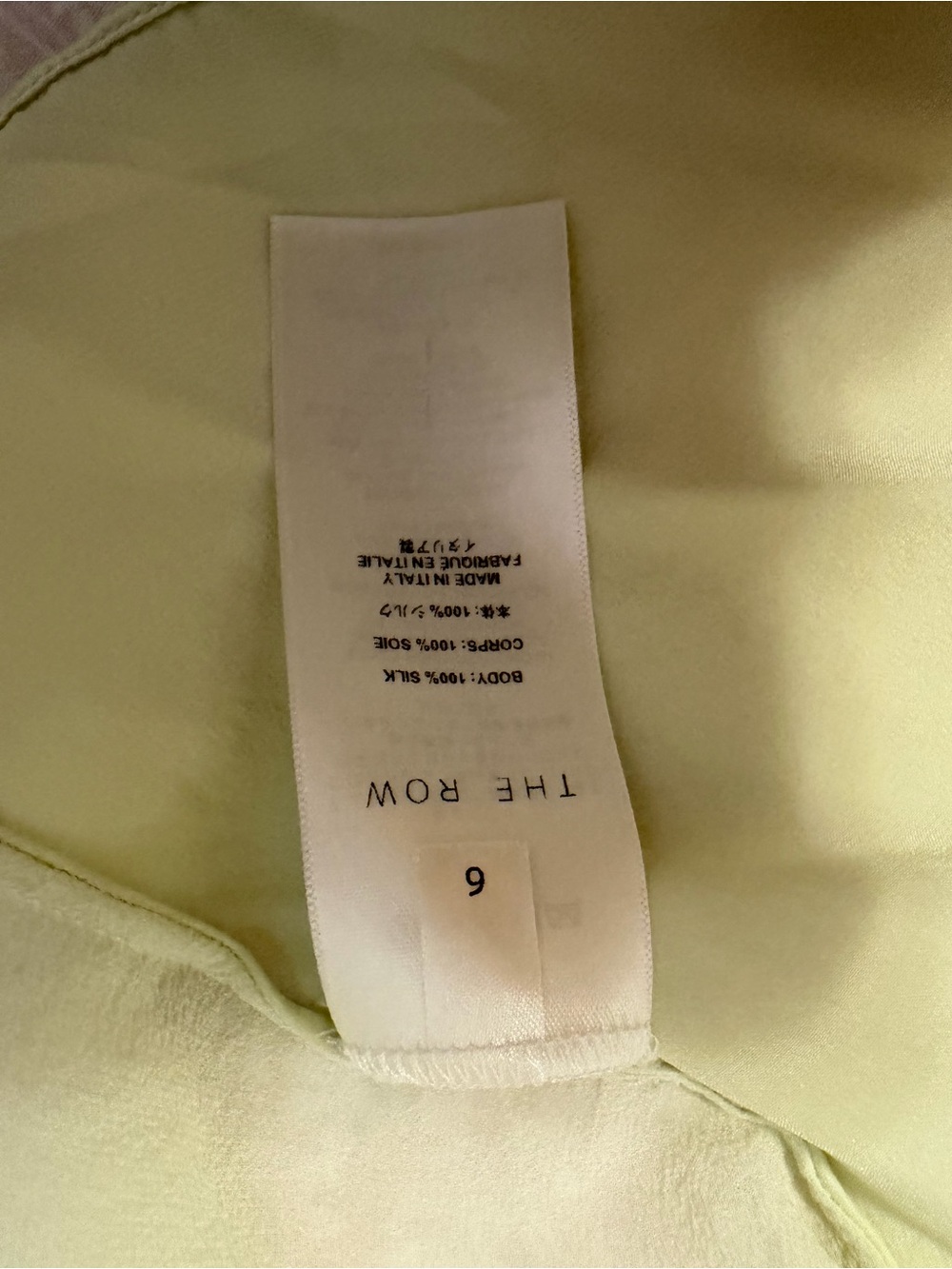 The row Silk Lime Green Sleeveless Scoop Neck Women's Top - Picture 4 of 4